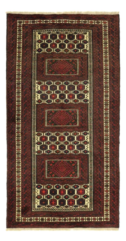 Corredor Tapete Baluch - 194 x 102 cm - vermelho escuro