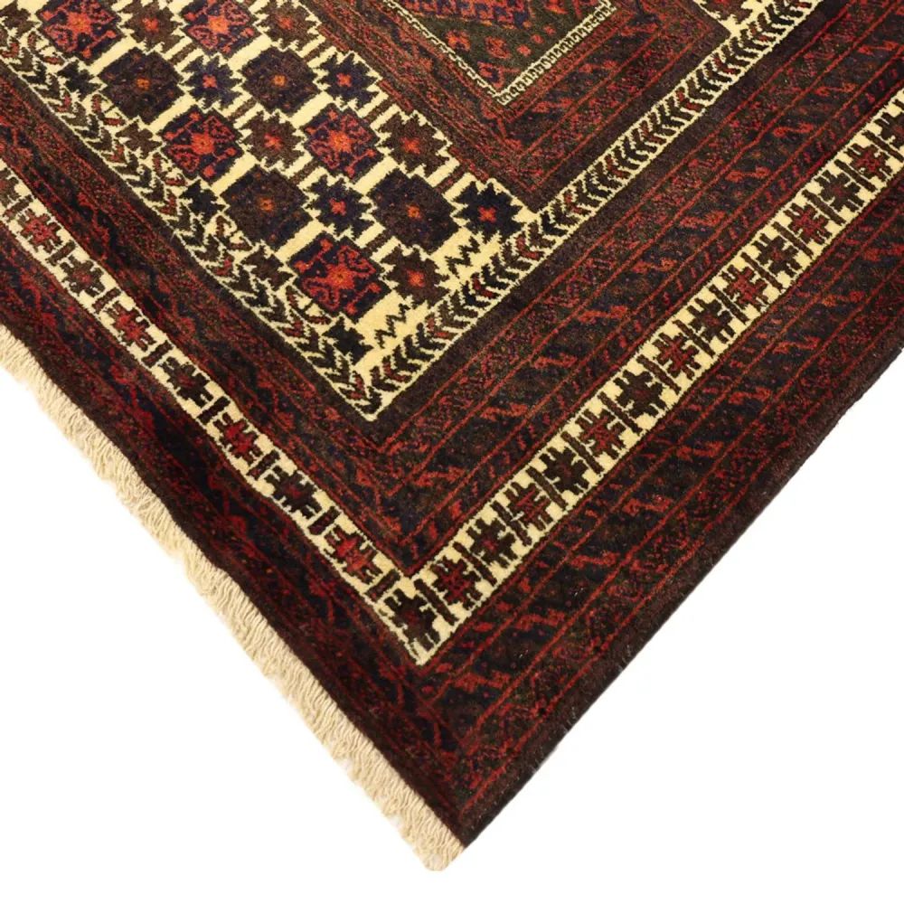Corredor Tapete Baluch - 194 x 102 cm - vermelho escuro