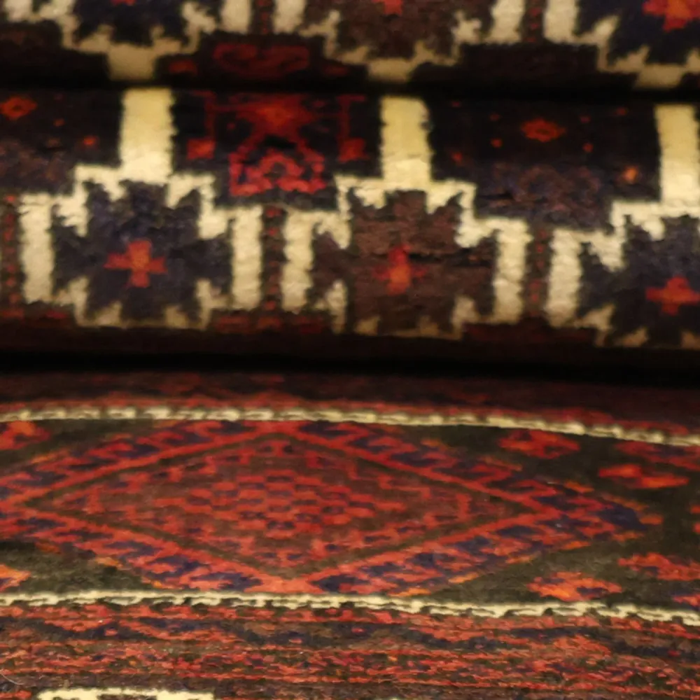 Corredor Tapete Baluch - 194 x 102 cm - vermelho escuro