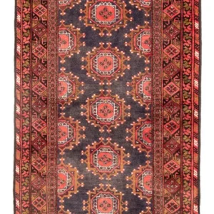 Corredor Tapete Baluch - 194 x 105 cm - vermelho claro