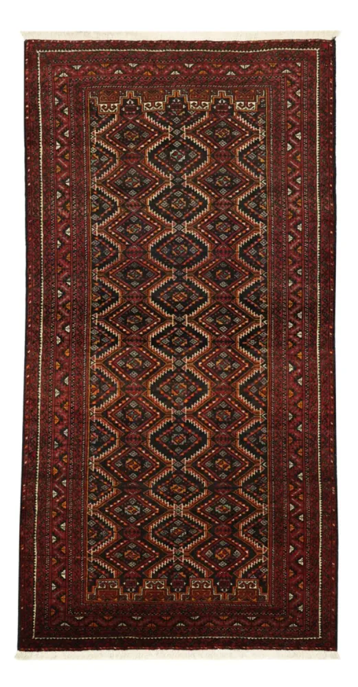 Corredor Tapete Baluch - 195 x 98 cm - vermelho escuro
