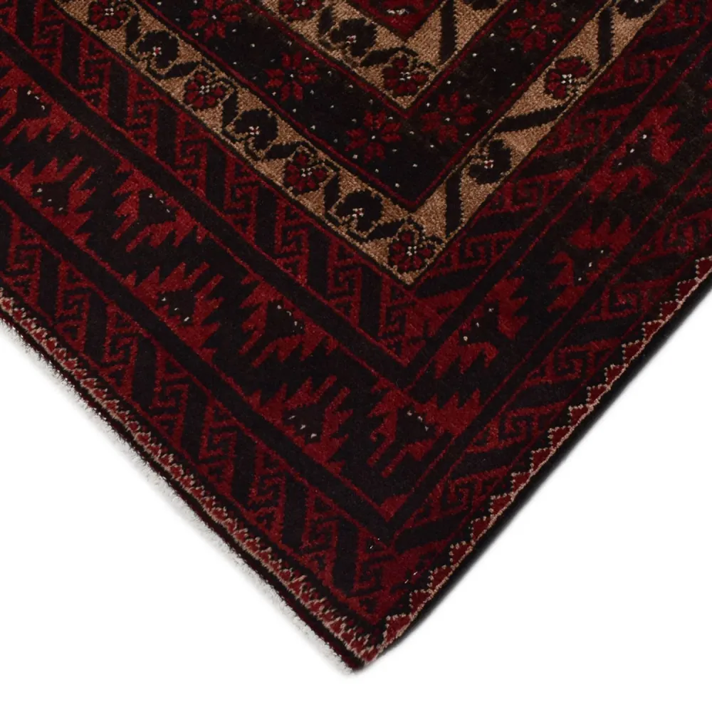 Corredor Tapete Baluch - 196 x 96 cm - vermelho escuro