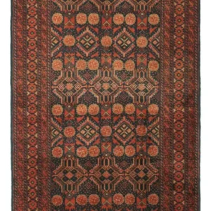 Corredor Tapete Baluch - 198 x 102 cm - vermelho escuro