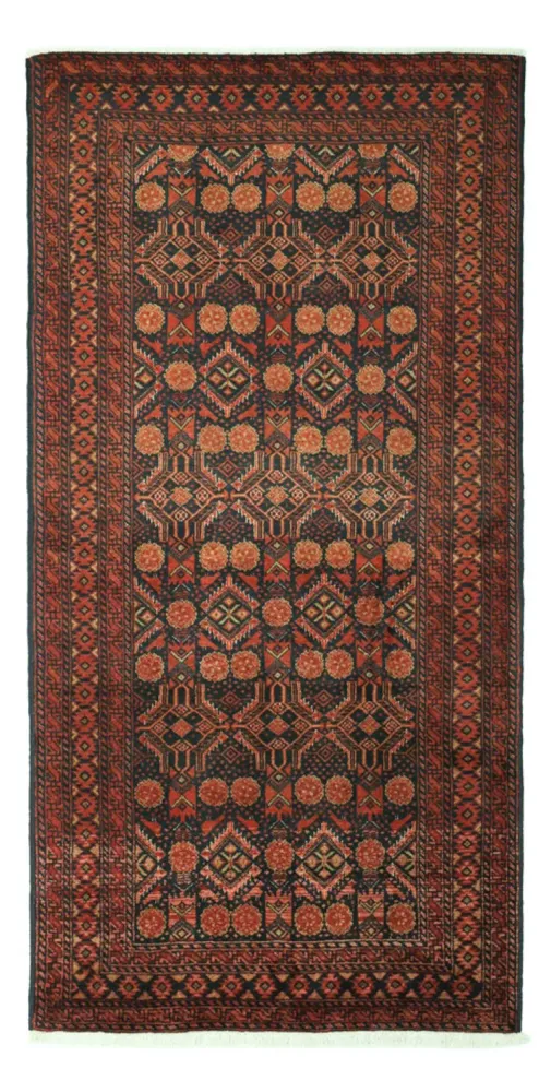 Corredor Tapete Baluch - 198 x 102 cm - vermelho escuro