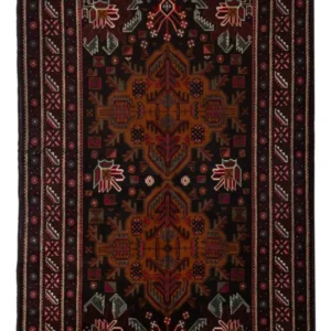 Corredor Tapete Baluch - 201 x 114 cm - vermelho escuro