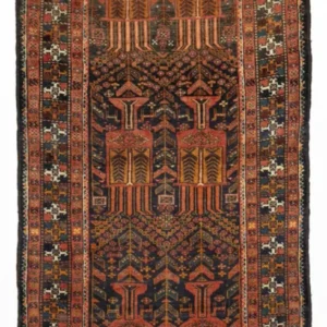 Corredor Tapete Baluch - 212 x 106 cm - vermelho escuro