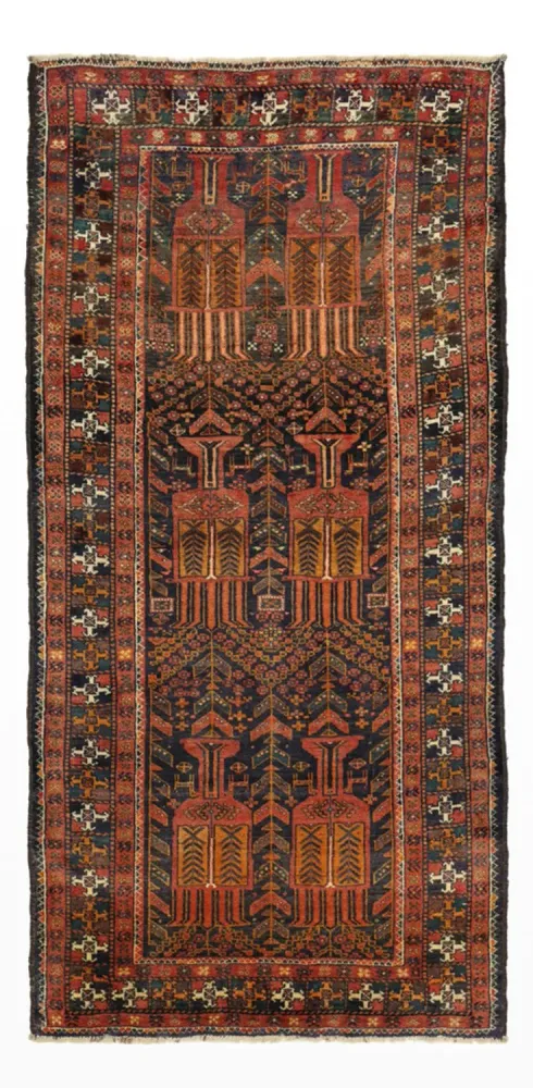 Corredor Tapete Baluch - 212 x 106 cm - vermelho escuro