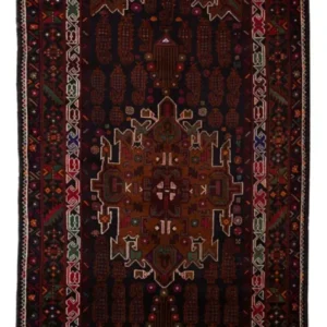 Corredor Tapete Baluch - 222 x 103 cm - vermelho escuro