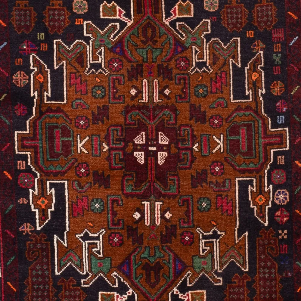 Corredor Tapete Baluch - 222 x 103 cm - vermelho escuro