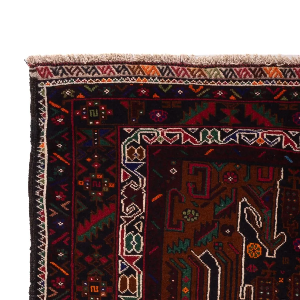 Corredor Tapete Baluch - 222 x 103 cm - vermelho escuro