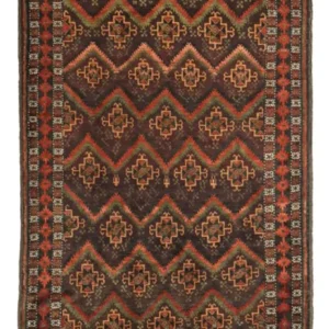 Corredor Tapete Baluch - 294 x 141 cm - bege escuro