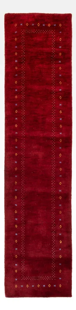 Corredor Tapete Gabbeh - Indus - 300 x 80 cm - vermelho