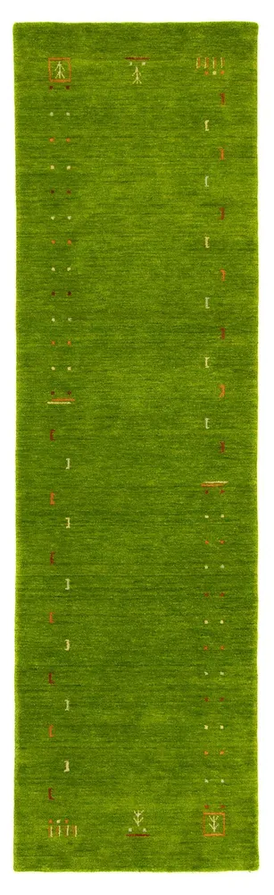 Corredor Tapete Gabbeh - Indus - 400 x 80 cm - verde