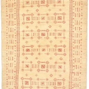 Corredor Tapete Gabbeh - Loribaft Persa - 195 x 85 cm - bege