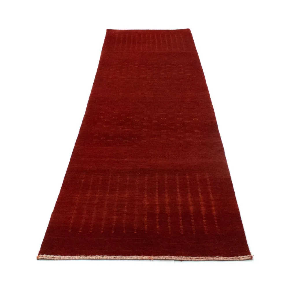 Corredor Tapete Gabbeh - Loribaft Persa - 307 x 80 cm - vermelho
