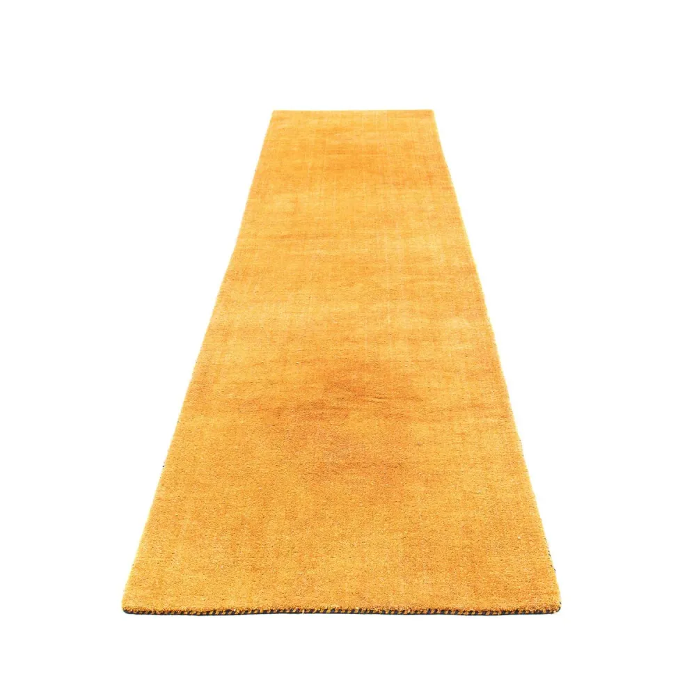 Corredor Tapete Gabbeh - Loribaft Persa - 395 x 80 cm - laranja