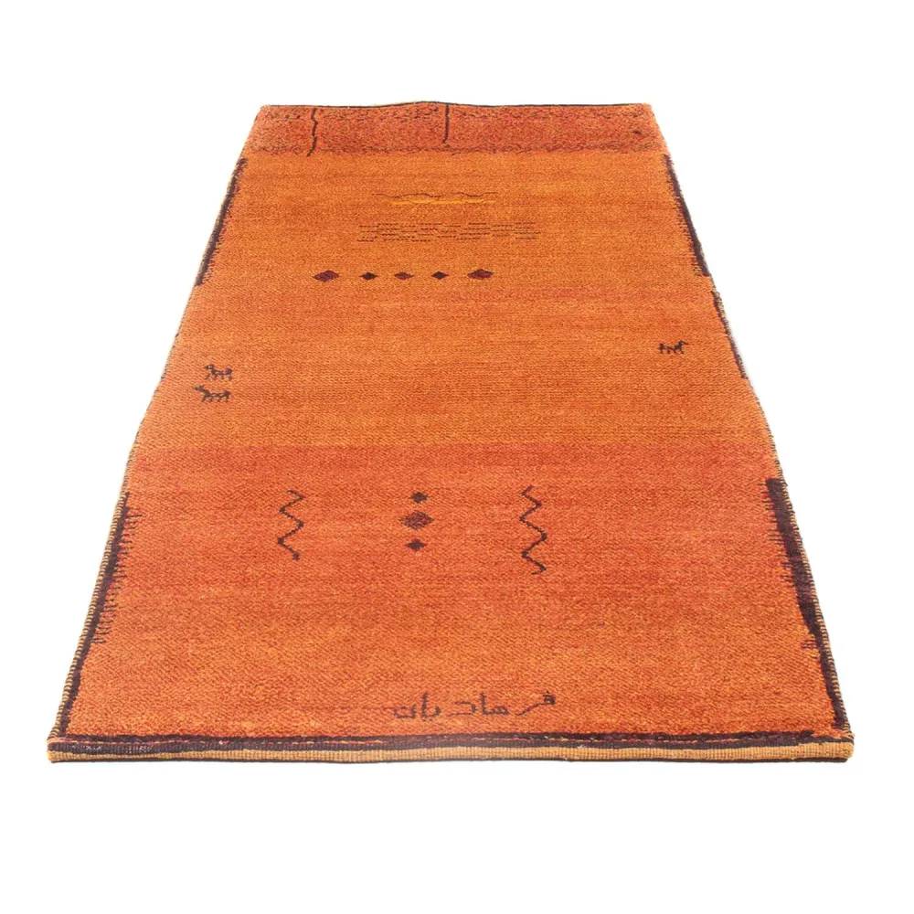 Corredor Tapete Gabbeh - Persa - 247 x 87 cm - terracotta