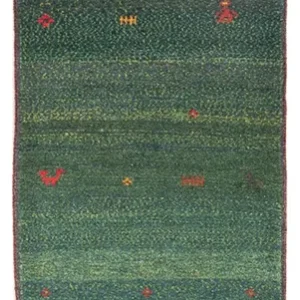 Corredor Tapete Gabbeh - Persa - 270 x 75 cm - verde escuro