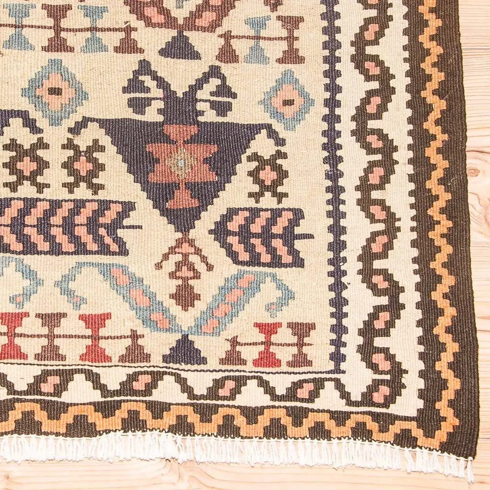 Corredor Tapete Kelim - Antigo - 195 x 108 cm - bege