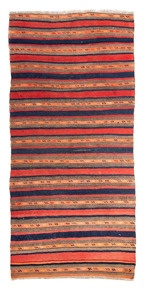 Corredor Tapete Kelim - Antigo - 312 x 142 cm - multicolorido