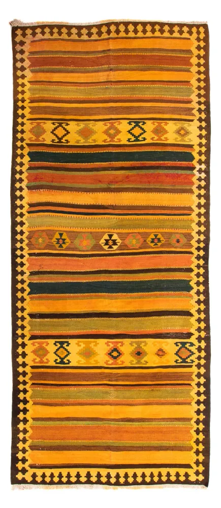 Corredor Tapete Kelim - Antigo - 355 x 160 cm - multicolorido