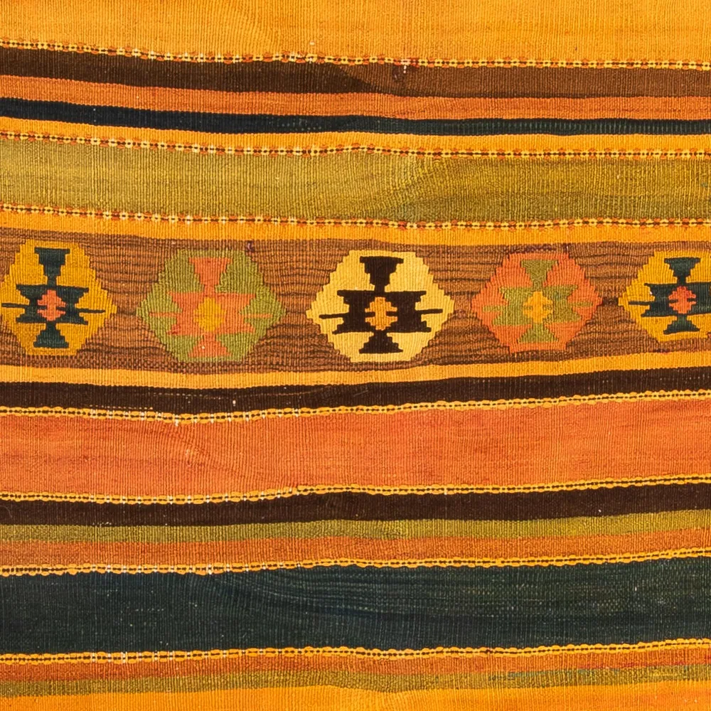 Corredor Tapete Kelim - Antigo - 355 x 160 cm - multicolorido