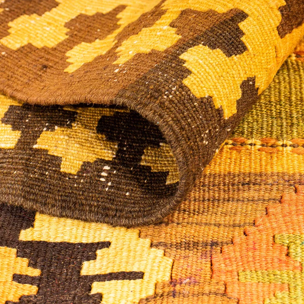 Corredor Tapete Kelim - Antigo - 355 x 160 cm - multicolorido