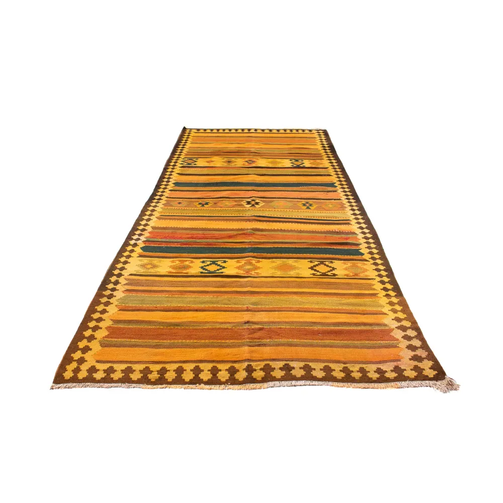 Corredor Tapete Kelim - Antigo - 355 x 160 cm - multicolorido