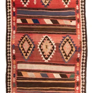 Corredor Tapete Kelim - Antigo - 390 x 170 cm - multicolorido