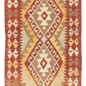 Corredor Tapete Kelim - Oriental - 187 x 71 cm - ferrugem