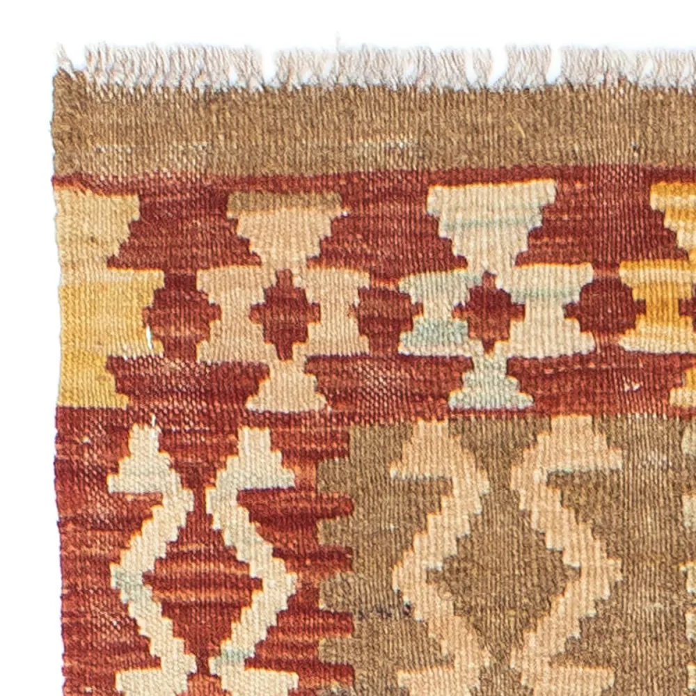 Corredor Tapete Kelim - Oriental - 187 x 71 cm - ferrugem