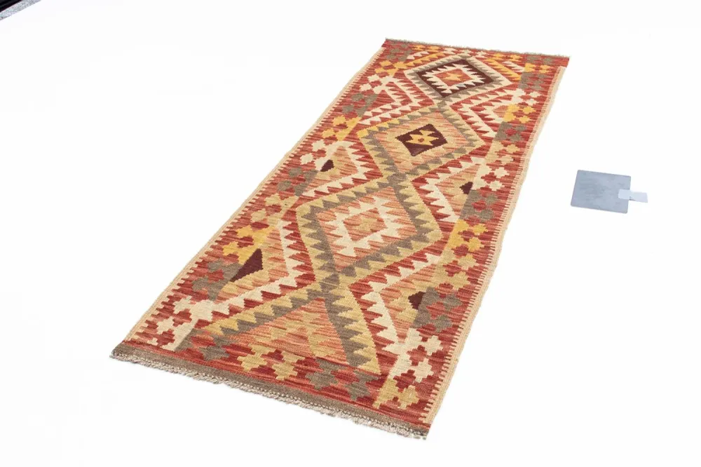 Corredor Tapete Kelim - Oriental - 190 x 73 cm - multicolorido