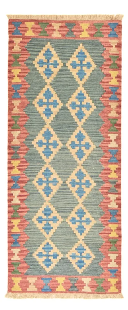 Corredor Tapete Kelim - Oriental - 190 x 80 cm - multicolorido