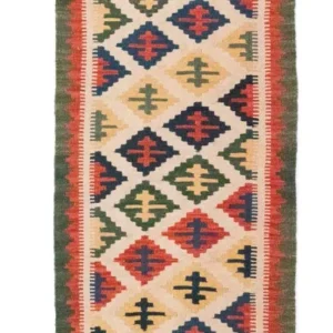 Corredor Tapete Kelim - Oriental - 192 x 62 cm - bege