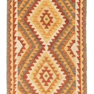 Corredor Tapete Kelim - Oriental - 192 x 69 cm - castanho claro