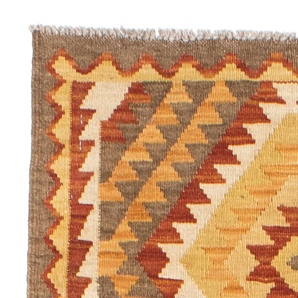 Corredor Tapete Kelim - Oriental - 192 x 69 cm - castanho claro