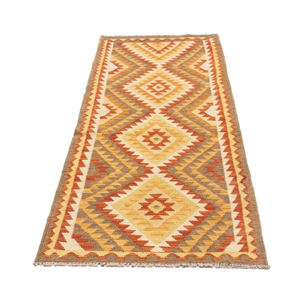 Corredor Tapete Kelim - Oriental - 192 x 69 cm - castanho claro