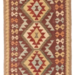 Corredor Tapete Kelim - Oriental - 192 x 76 cm - castanho
