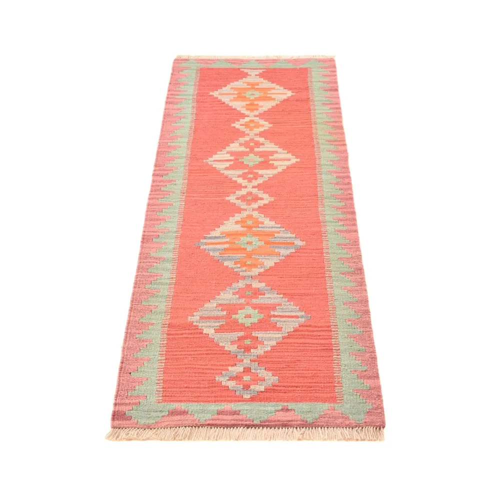Corredor Tapete Kelim - Oriental - 193 x 58 cm - multicolorido