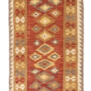 Corredor Tapete Kelim - Oriental - 194 x 67 cm - ferrugem