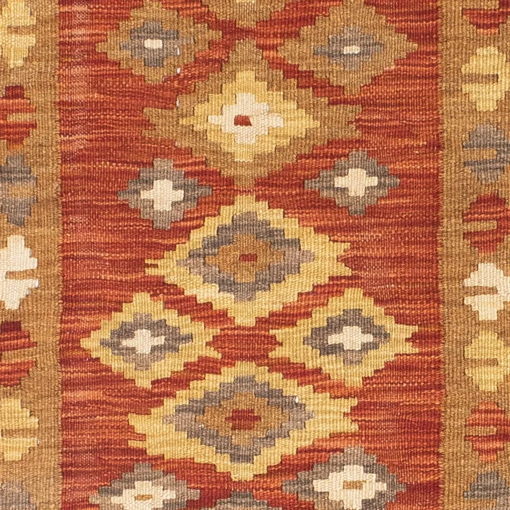 Corredor Tapete Kelim - Oriental - 194 x 67 cm - ferrugem