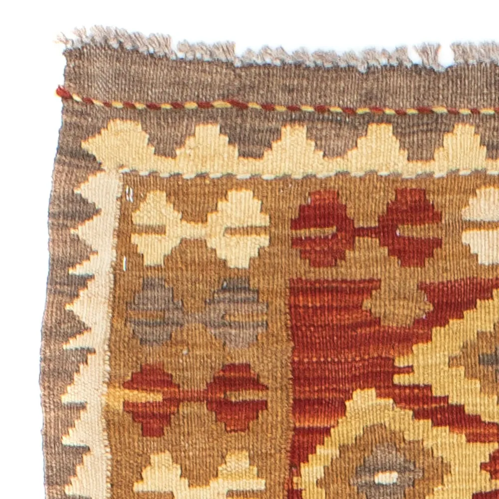 Corredor Tapete Kelim - Oriental - 194 x 67 cm - ferrugem