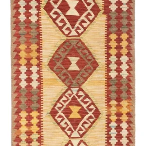 Corredor Tapete Kelim - Oriental - 196 x 78 cm - bege