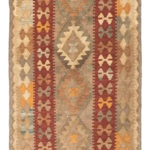 Corredor Tapete Kelim - Oriental - 198 x 81 cm - castanho claro