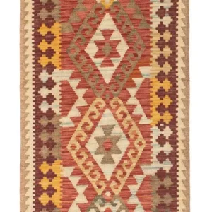 Corredor Tapete Kelim - Oriental - 199 x 67 cm - castanho claro