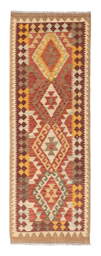 Corredor Tapete Kelim - Oriental - 199 x 67 cm - castanho claro
