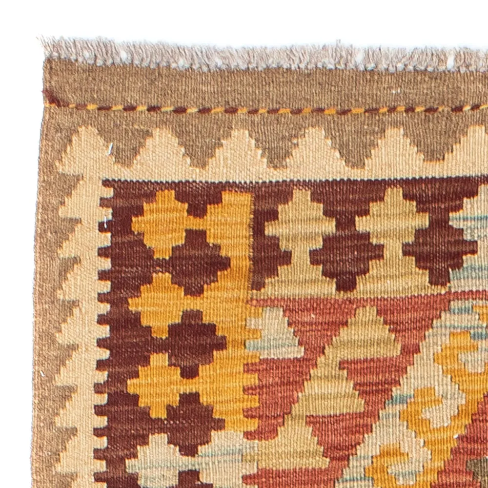 Corredor Tapete Kelim - Oriental - 199 x 67 cm - castanho claro