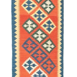 Corredor Tapete Kelim - Oriental - 200 x 70 cm - laranja
