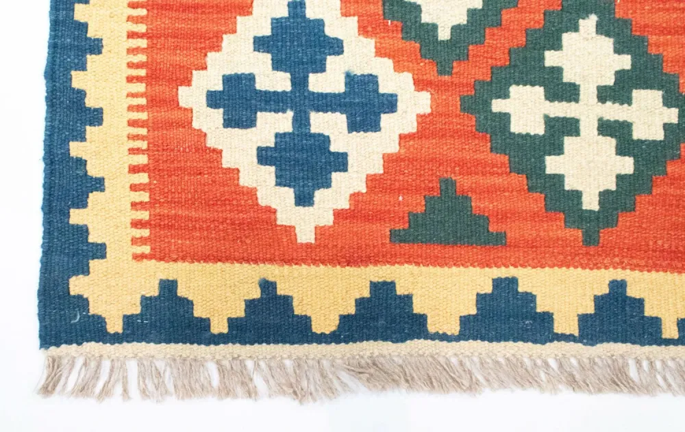 Corredor Tapete Kelim - Oriental - 200 x 70 cm - laranja