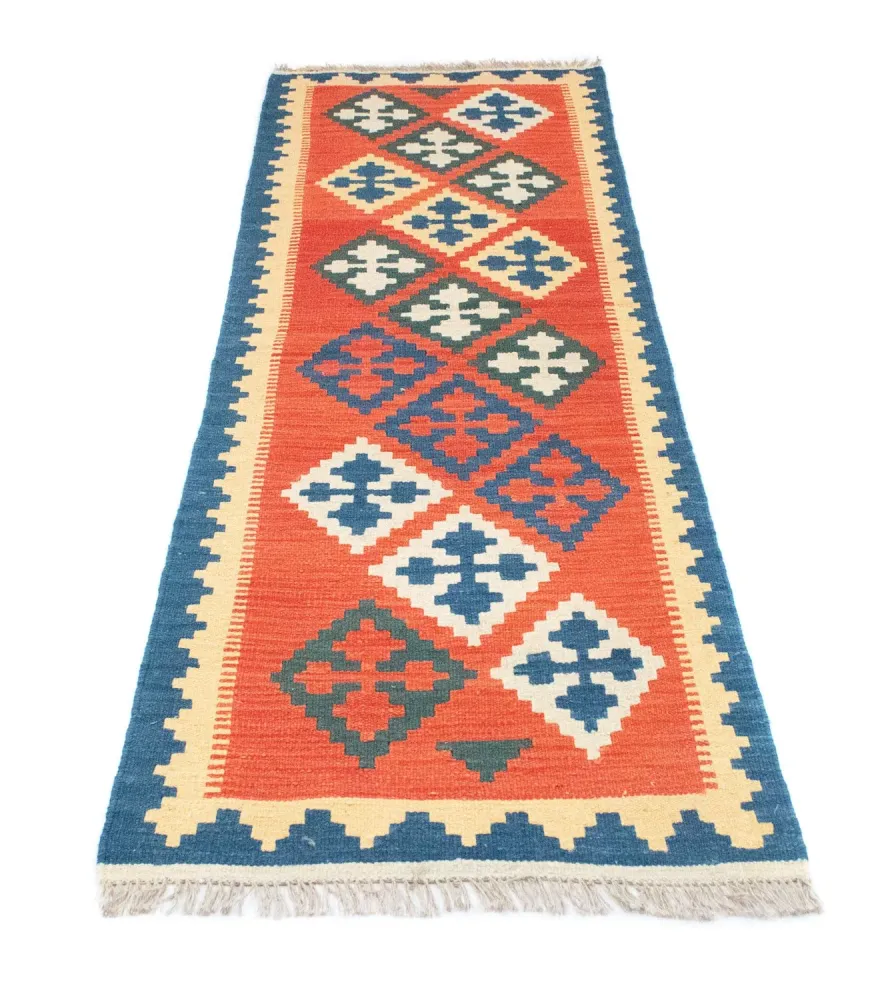 Corredor Tapete Kelim - Oriental - 200 x 70 cm - laranja